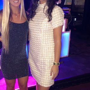 White and gold forever 21 fitted dress